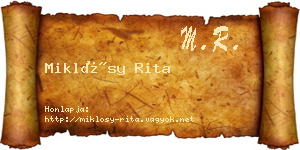 Miklósy Rita névjegykártya