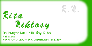 rita miklosy business card