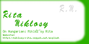 rita miklosy business card